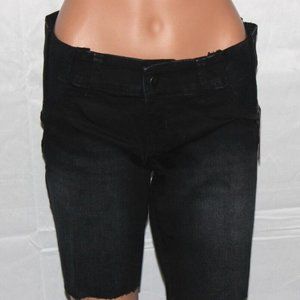 ISABEL MATERNITY BERMUDA SHORTS BLACK DENIM SIDE INSETS SIZES 2, 4, 10, 12, 14